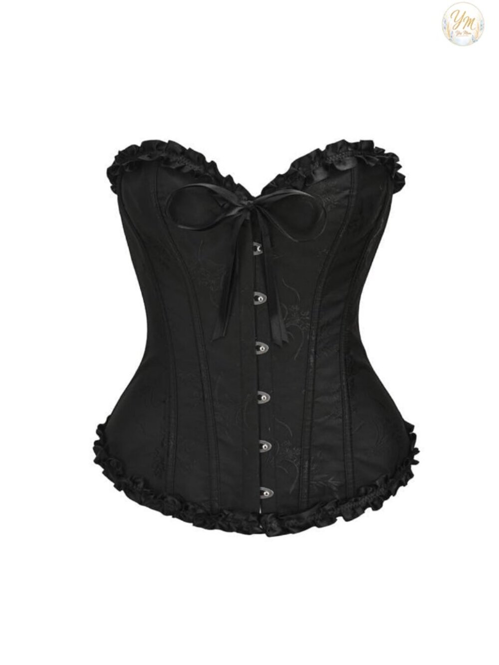 Lace Up Overbust Corset Top Steel Boned Bustier Shapewear Women